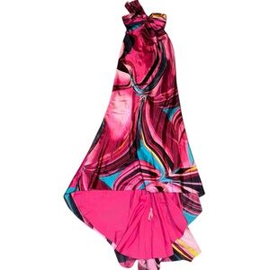 Elegant Pink single shoulder Maxi Dress